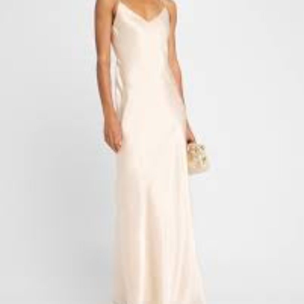 NWT L'AGENCE Serita Silk Gown in Cream Size 4